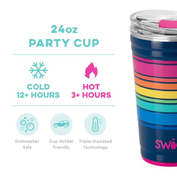 ** Swig Life 24oz Party Cup, Stackable Insulated Travel Coffee Tumbler NWT - Picture 2 of 7